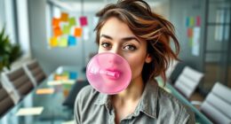 chewing gum and kissing
