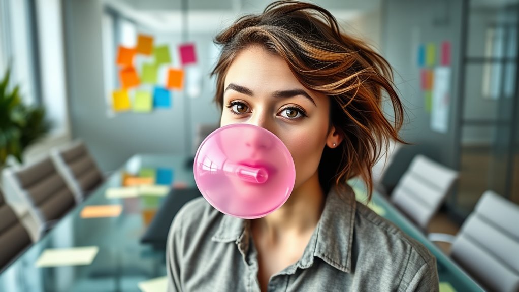 chewing gum and kissing