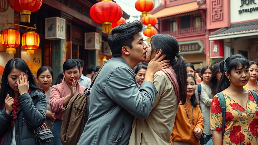 public kissing is rude