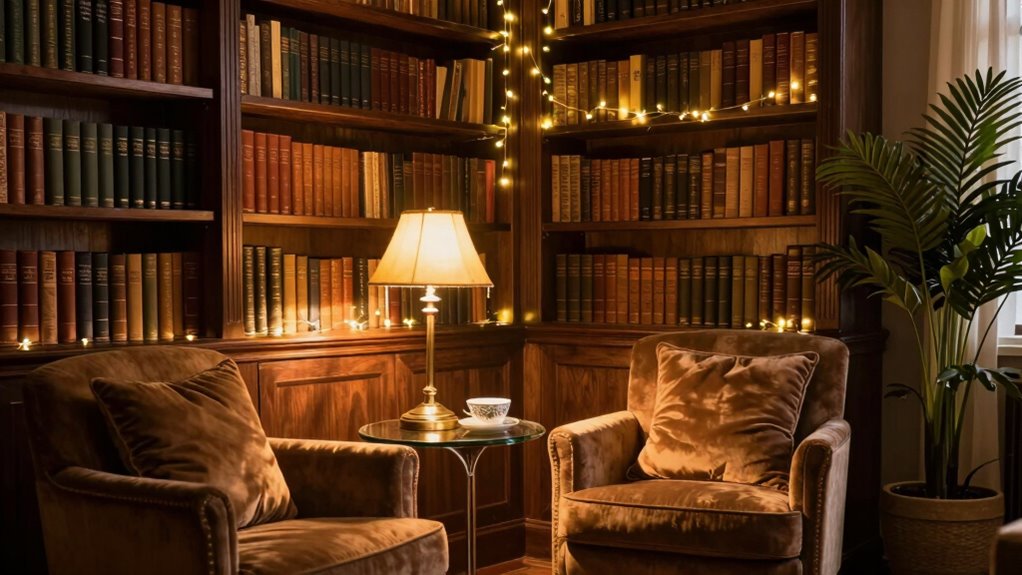 vintage lighting and cozy retreats