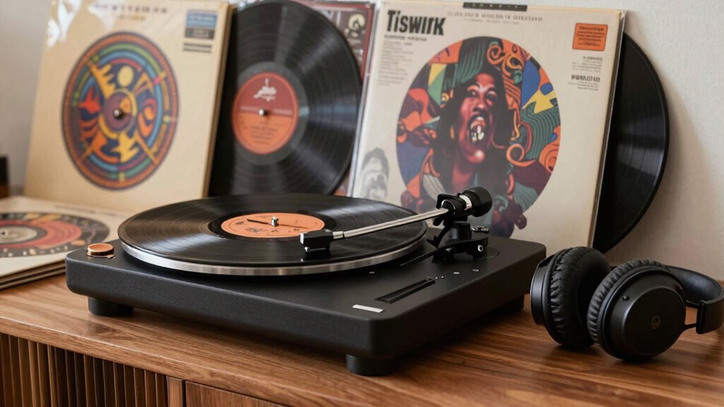 vintage modern vinyl listening experience